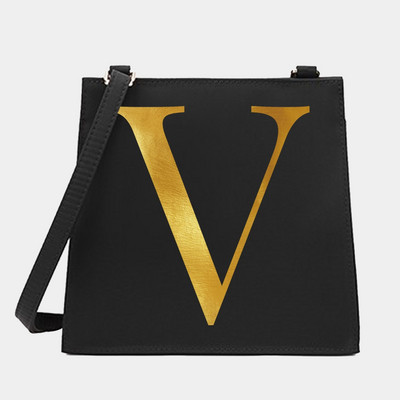 Genți pătrate pentru femei, cu umăr, cu literă, serie de nume, model pentru navetă.