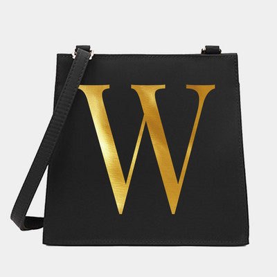 Genți pătrate pentru femei, cu umăr, cu literă, serie de nume, model pentru navetă.