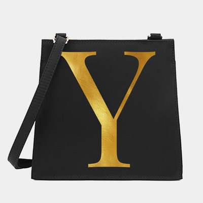 Genți pătrate pentru femei, cu umăr, cu literă, serie de nume, model pentru navetă.