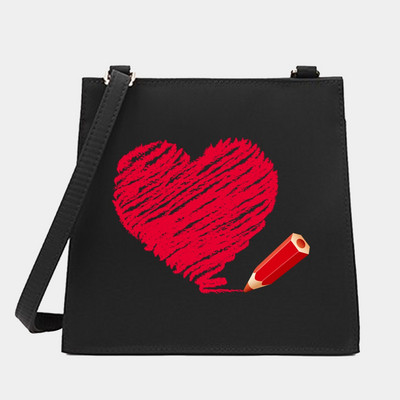 Crossbody ώμου από γυναίκες Μικρές τετράγωνες τσάντες Love Series Pattern Designer Commute Tote Messenger Τσάντα Shopping Purse Τσάντα