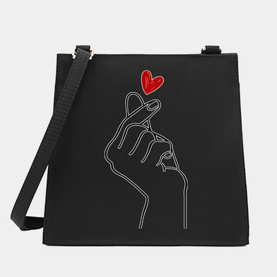 Crossbody ώμου από γυναίκες Μικρές τετράγωνες τσάντες Love Series Pattern Designer Commute Tote Messenger Τσάντα Shopping Purse Τσάντα