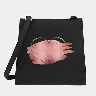 Crossbody ώμου από γυναίκες Μικρές τετράγωνες τσάντες Love Series Pattern Designer Commute Tote Messenger Τσάντα Shopping Purse Τσάντα