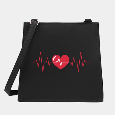 Crossbody ώμου από γυναίκες Μικρές τετράγωνες τσάντες Love Series Pattern Designer Commute Tote Messenger Τσάντα Shopping Purse Τσάντα