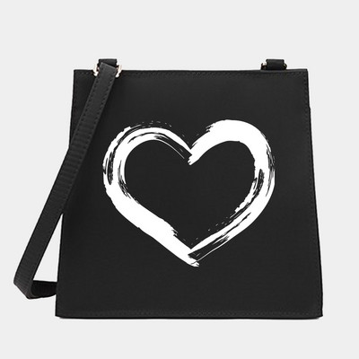 Crossbody ώμου από γυναίκες Μικρές τετράγωνες τσάντες Love Series Pattern Designer Commute Tote Messenger Τσάντα Shopping Purse Τσάντα