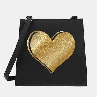 Crossbody ώμου από γυναίκες Μικρές τετράγωνες τσάντες Love Series Pattern Designer Commute Tote Messenger Τσάντα Shopping Purse Τσάντα