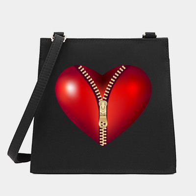 Crossbody ώμου από γυναίκες Μικρές τετράγωνες τσάντες Love Series Pattern Designer Commute Tote Messenger Τσάντα Shopping Purse Τσάντα