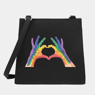 Crossbody ώμου από γυναίκες Μικρές τετράγωνες τσάντες Love Series Pattern Designer Commute Tote Messenger Τσάντα Shopping Purse Τσάντα