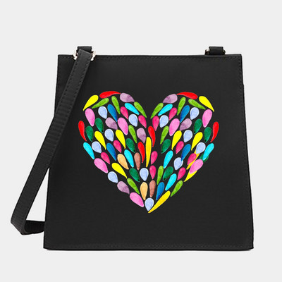 Crossbody ώμου από γυναίκες Μικρές τετράγωνες τσάντες Love Series Pattern Designer Commute Tote Messenger Τσάντα Shopping Purse Τσάντα