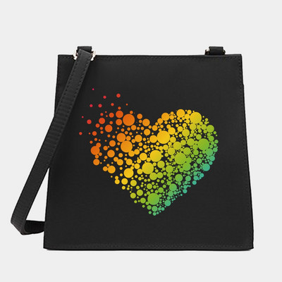 Crossbody ώμου από γυναίκες Μικρές τετράγωνες τσάντες Love Series Pattern Designer Commute Tote Messenger Τσάντα Shopping Purse Τσάντα