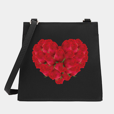 Crossbody ώμου από γυναίκες Μικρές τετράγωνες τσάντες Love Series Pattern Designer Commute Tote Messenger Τσάντα Shopping Purse Τσάντα