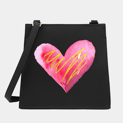 Crossbody ώμου από γυναίκες Μικρές τετράγωνες τσάντες Love Series Pattern Designer Commute Tote Messenger Τσάντα Shopping Purse Τσάντα