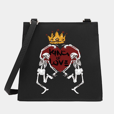 Crossbody ώμου από γυναίκες Μικρές τετράγωνες τσάντες Love Series Pattern Designer Commute Tote Messenger Τσάντα Shopping Purse Τσάντα