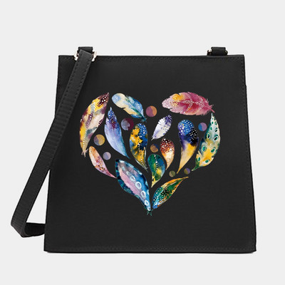 Crossbody ώμου από γυναίκες Μικρές τετράγωνες τσάντες Love Series Pattern Designer Commute Tote Messenger Τσάντα Shopping Purse Τσάντα