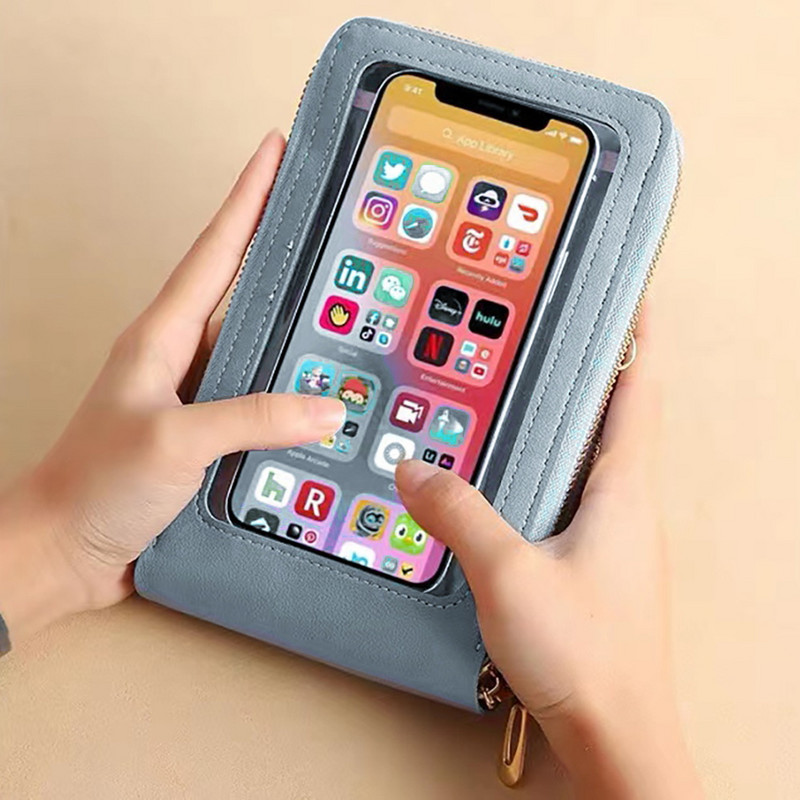 Naiste rahakotid Mobiiltelefoni kott Naiste panipaik Õlakotid 3D-seeria veekindel käekott Puuteekraaniga mobiiltelefoni rahakott