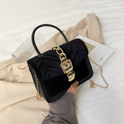 4 Χρώματα Γυναικεία κοτλέ τσάντα Τσάντες ώμου Pu Δερμάτινη τσάντα χιαστί Messenger Velvet Casual Commuter Μικρές τετράγωνες τσάντες Τσαντάκι