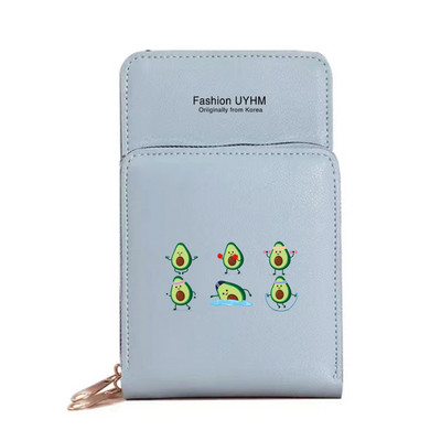 Naiste rahakotid Mobiiltelefoni kott Kaardipakk Naistele Uus hoiukoht Õlakotid Avokaado Print Puuteekraan Mobiiltelefoni rahakott