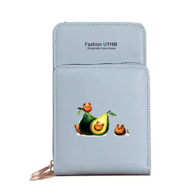 Naiste rahakotid Mobiiltelefoni kott Kaardipakk Naistele Uus hoiukoht Õlakotid Avokaado Print Puuteekraan Mobiiltelefoni rahakott