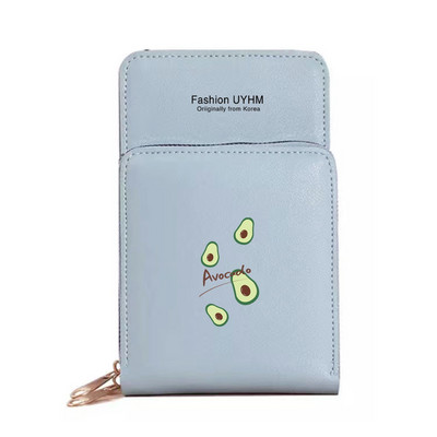Naiste rahakotid Mobiiltelefoni kott Kaardipakk Naistele Uus hoiukoht Õlakotid Avokaado Print Puuteekraan Mobiiltelefoni rahakott
