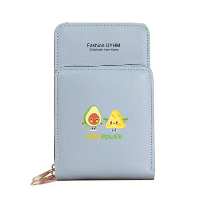 Naiste rahakotid Mobiiltelefoni kott Kaardipakk Naistele Uus hoiukoht Õlakotid Avokaado Print Puuteekraan Mobiiltelefoni rahakott