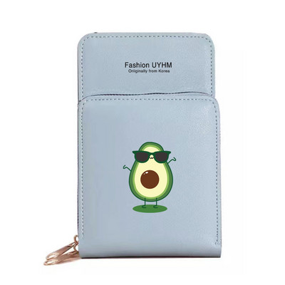 Naiste rahakotid Mobiiltelefoni kott Kaardipakk Naistele Uus hoiukoht Õlakotid Avokaado Print Puuteekraan Mobiiltelefoni rahakott