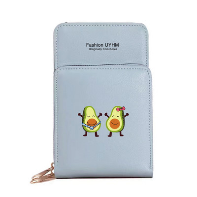 Naiste rahakotid Mobiiltelefoni kott Kaardipakk Naistele Uus hoiukoht Õlakotid Avokaado Print Puuteekraan Mobiiltelefoni rahakott