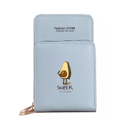 Naiste rahakotid Mobiiltelefoni kott Kaardipakk Naistele Uus hoiukoht Õlakotid Avokaado Print Puuteekraan Mobiiltelefoni rahakott