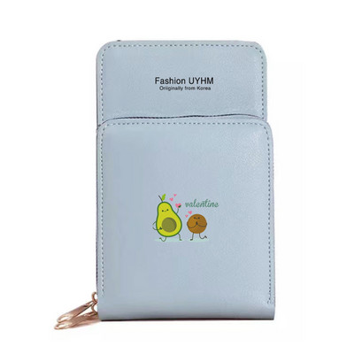 Naiste rahakotid Mobiiltelefoni kott Kaardipakk Naistele Uus hoiukoht Õlakotid Avokaado Print Puuteekraan Mobiiltelefoni rahakott