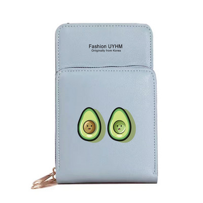 Naiste rahakotid Mobiiltelefoni kott Kaardipakk Naistele Uus hoiukoht Õlakotid Avokaado Print Puuteekraan Mobiiltelefoni rahakott