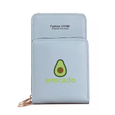 Naiste rahakotid Mobiiltelefoni kott Kaardipakk Naistele Uus hoiukoht Õlakotid Avokaado Print Puuteekraan Mobiiltelefoni rahakott