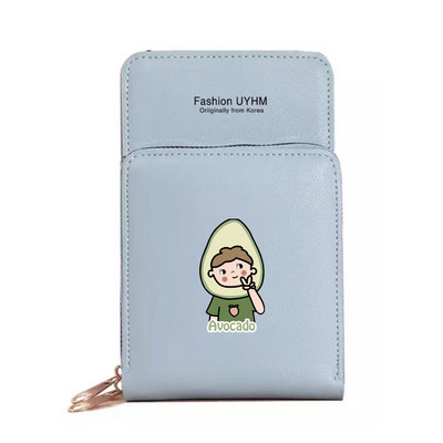 Naiste rahakotid Mobiiltelefoni kott Kaardipakk Naistele Uus hoiukoht Õlakotid Avokaado Print Puuteekraan Mobiiltelefoni rahakott