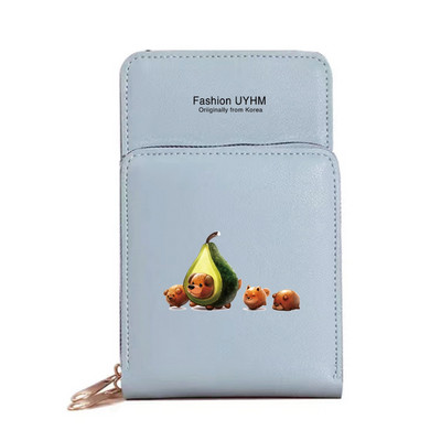 Naiste rahakotid Mobiiltelefoni kott Kaardipakk Naistele Uus hoiukoht Õlakotid Avokaado Print Puuteekraan Mobiiltelefoni rahakott