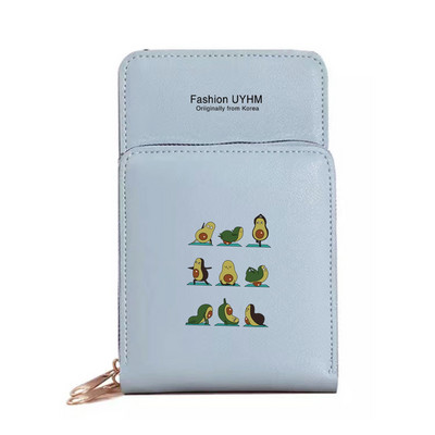 Naiste rahakotid Mobiiltelefoni kott Kaardipakk Naistele Uus hoiukoht Õlakotid Avokaado Print Puuteekraan Mobiiltelefoni rahakott