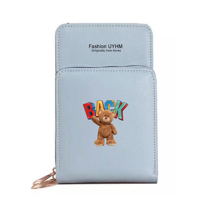 Uued Naiste Rahakotid Mobiiltelefoni kott Pu Nahast kaardipakk Naiste õlakotid Karu Print Puuteekraan Mobiiltelefoni rahakott