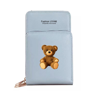 Uued Naiste Rahakotid Mobiiltelefoni kott Pu Nahast kaardipakk Naiste õlakotid Karu Print Puuteekraan Mobiiltelefoni rahakott