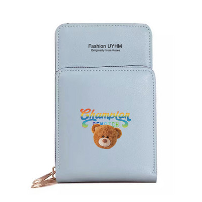 Uued Naiste Rahakotid Mobiiltelefoni kott Pu Nahast kaardipakk Naiste õlakotid Karu Print Puuteekraan Mobiiltelefoni rahakott