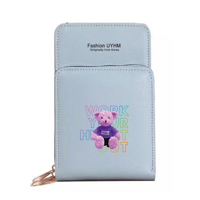 Uued Naiste Rahakotid Mobiiltelefoni kott Pu Nahast kaardipakk Naiste õlakotid Karu Print Puuteekraan Mobiiltelefoni rahakott