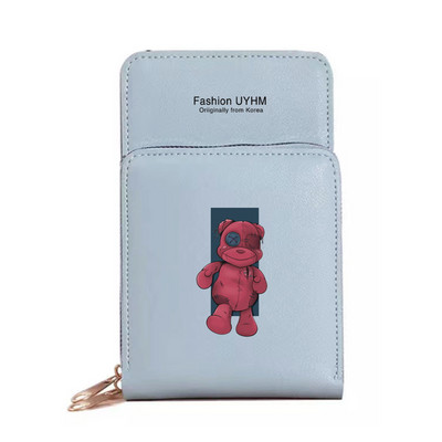 Uued Naiste Rahakotid Mobiiltelefoni kott Pu Nahast kaardipakk Naiste õlakotid Karu Print Puuteekraan Mobiiltelefoni rahakott