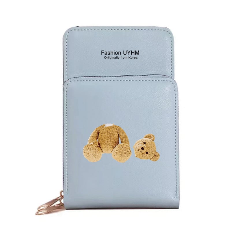 Uued Naiste Rahakotid Mobiiltelefoni kott Pu Nahast kaardipakk Naiste õlakotid Karu Print Puuteekraan Mobiiltelefoni rahakott