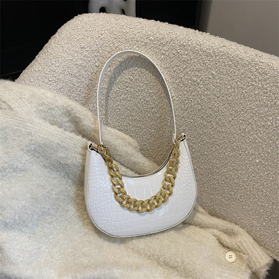 Driga Women 2022 Νέα μόδα τσάντες μασχάλης Τσάντες ώμου με αλυσίδα κροκόδειλου πατέν Μονόχρωμες δερμάτινες κομψές τσάντες hobo