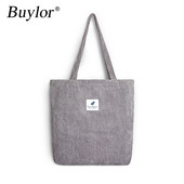 Buylor naiste õlakott, velvetist ostukott Naiste lõuendist ökokott Kokkupandav korduvkasutatav ökokott