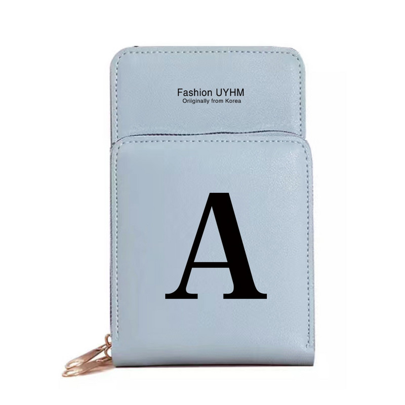 Naiste rahakotid puutetundliku ekraaniga mobiiltelefoni kott Pu nahast kaardipakk must kirjatrükiga hoiukott Naiste õlakotid