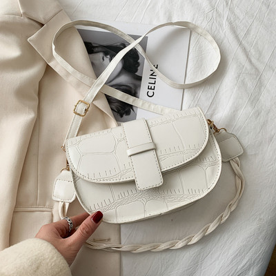 Νέα 2021 Fashion Women PU Δερμάτινη τσάντα σέλας ώμου μονόχρωμη Vintage επώνυμη Γυναικεία Casual Travel Τσάντες χιαστί τσάντα Messenger