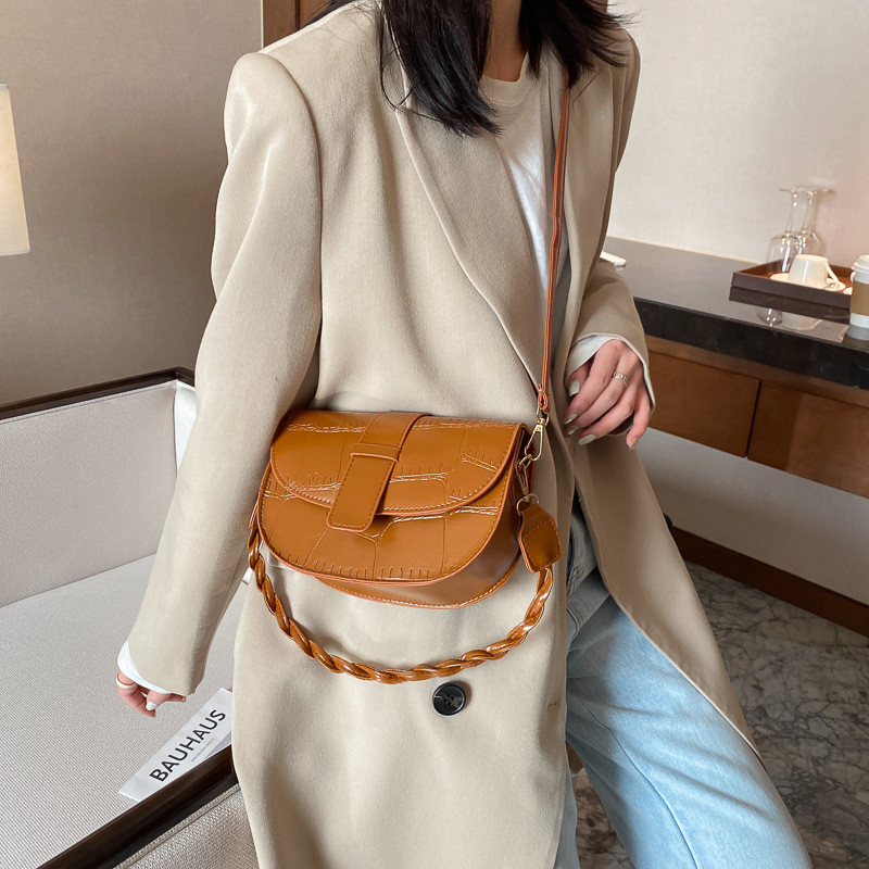 Νέα 2021 Fashion Women PU Δερμάτινη τσάντα σέλας ώμου μονόχρωμη Vintage επώνυμη Γυναικεία Casual Travel Τσάντες χιαστί τσάντα Messenger