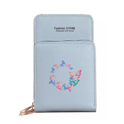 Moodsad naiste rahakotid puutetundliku ekraaniga mobiiltelefonikott Nahast kaardipakk Liblikasprint Tõmblukk Hoiukott Naiste Ristkeha kotid