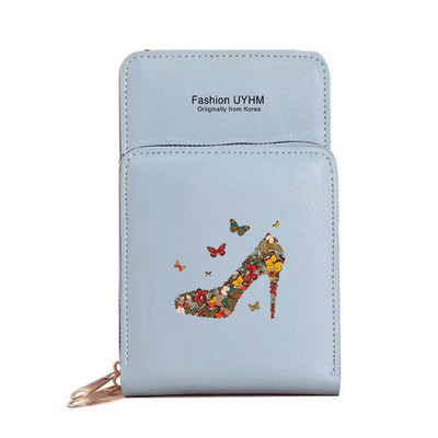 Moodsad naiste rahakotid puutetundliku ekraaniga mobiiltelefonikott Nahast kaardipakk Liblikasprint Tõmblukk Hoiukott Naiste Ristkeha kotid