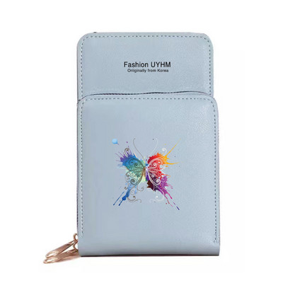 Moodsad naiste rahakotid puutetundliku ekraaniga mobiiltelefonikott Nahast kaardipakk Liblikasprint Tõmblukk Hoiukott Naiste Ristkeha kotid