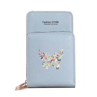 Moodsad naiste rahakotid puutetundliku ekraaniga mobiiltelefonikott Nahast kaardipakk Liblikasprint Tõmblukk Hoiukott Naiste Ristkeha kotid