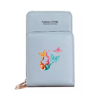 Moodsad naiste rahakotid puutetundliku ekraaniga mobiiltelefonikott Nahast kaardipakk Liblikasprint Tõmblukk Hoiukott Naiste Ristkeha kotid