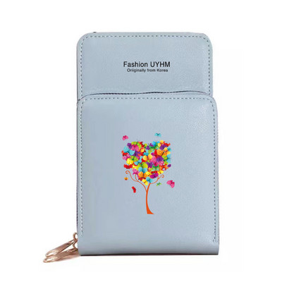 Moodsad naiste rahakotid puutetundliku ekraaniga mobiiltelefonikott Nahast kaardipakk Liblikasprint Tõmblukk Hoiukott Naiste Ristkeha kotid