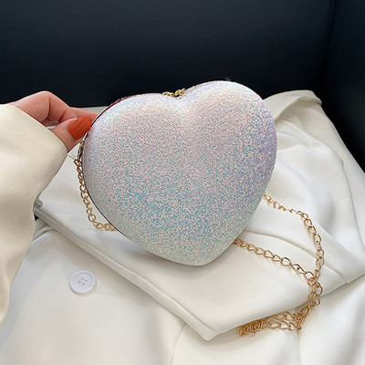 Elegantsed litrid armastavad südamekujulist õhtust sidurikott Teemandid Naiste käekotid naistele Moodne Crossbody käekott